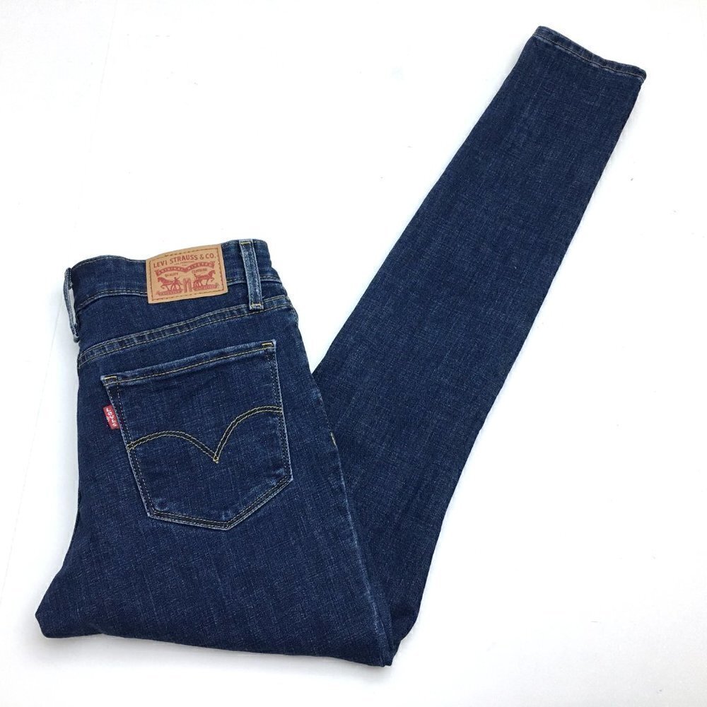 Levi's 711 Women's Skinny Jeans Dark Wash Stretch Distressed size 25 length 30"